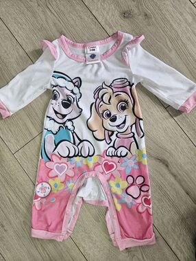 Paw Patrol PatPat Skye Everest One-Piece Sleeper Baby Girl 3-6M Pink Flowers🩷